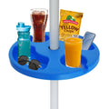 Ammsun 13'' Beach Umbrella Table Tray For Beach, Patio, Garden, Swimming Pool With Cup Holders, Snack Compartments Blue