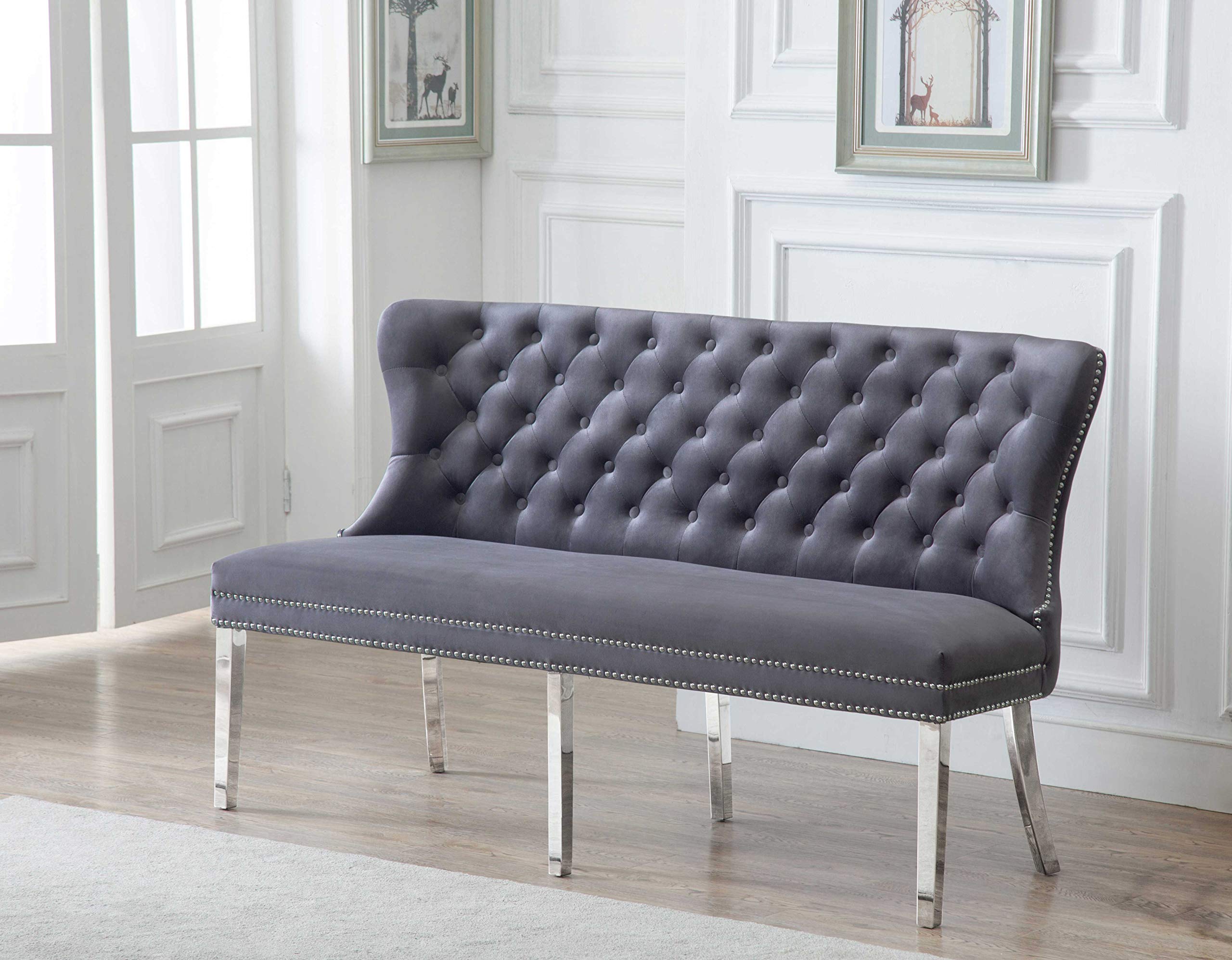 Best Quality Furniture Bench Only Only, Dark Gray