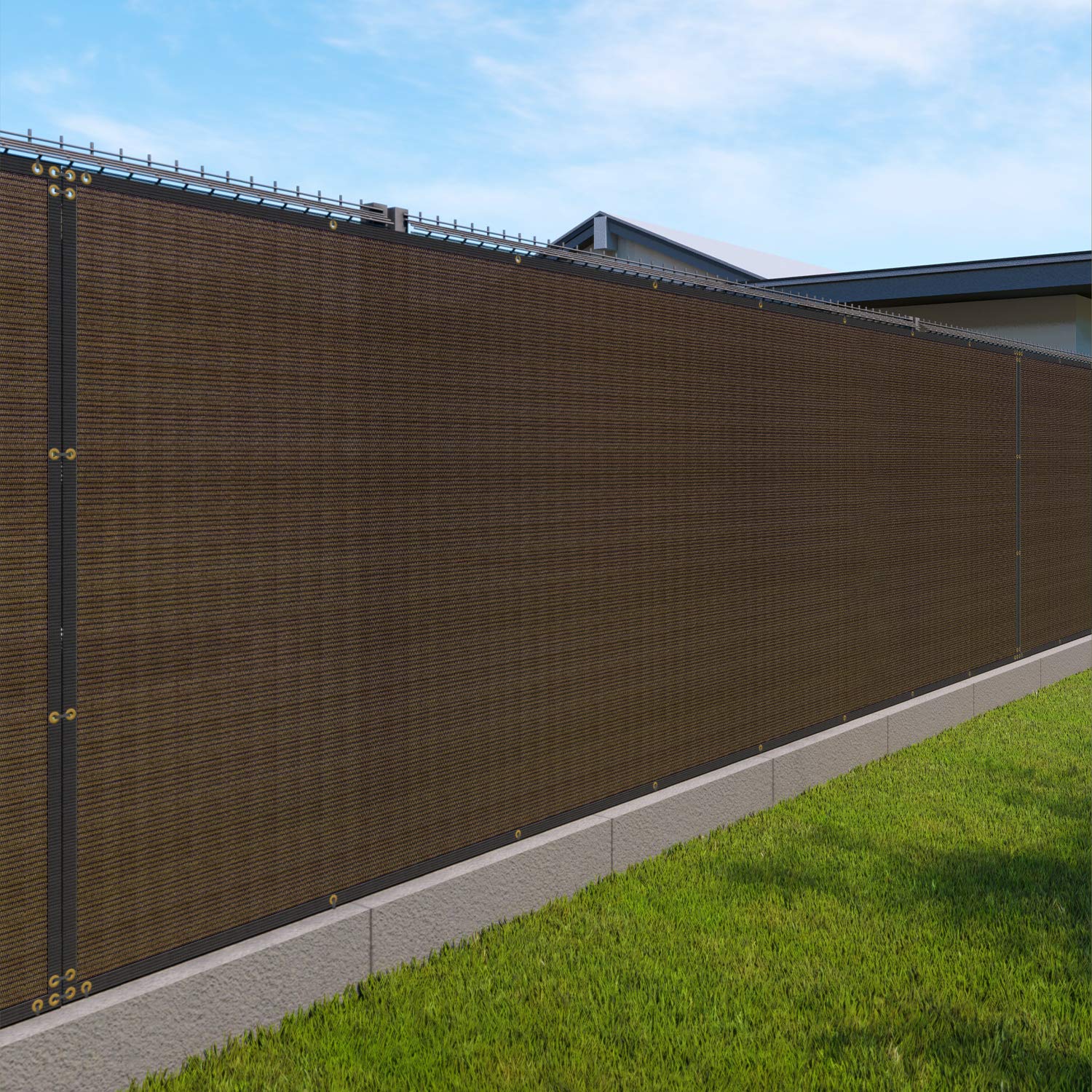 Windscreen4Less 4 ' X 140 ' Privacy Fence Screen Heavy Duty Windscreen Fencing Mesh Fabric Shade Net Cover With Brass Grommtes F