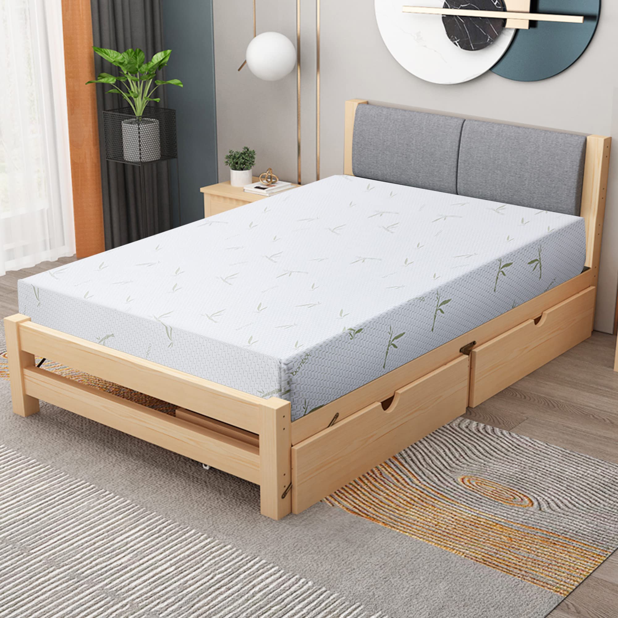 BestMassage King Mattress, 8 inch Gel Memory Foam Mattress King Size for Cool Sleep & Pressure Relief,Medium Firm Mattresses Cer