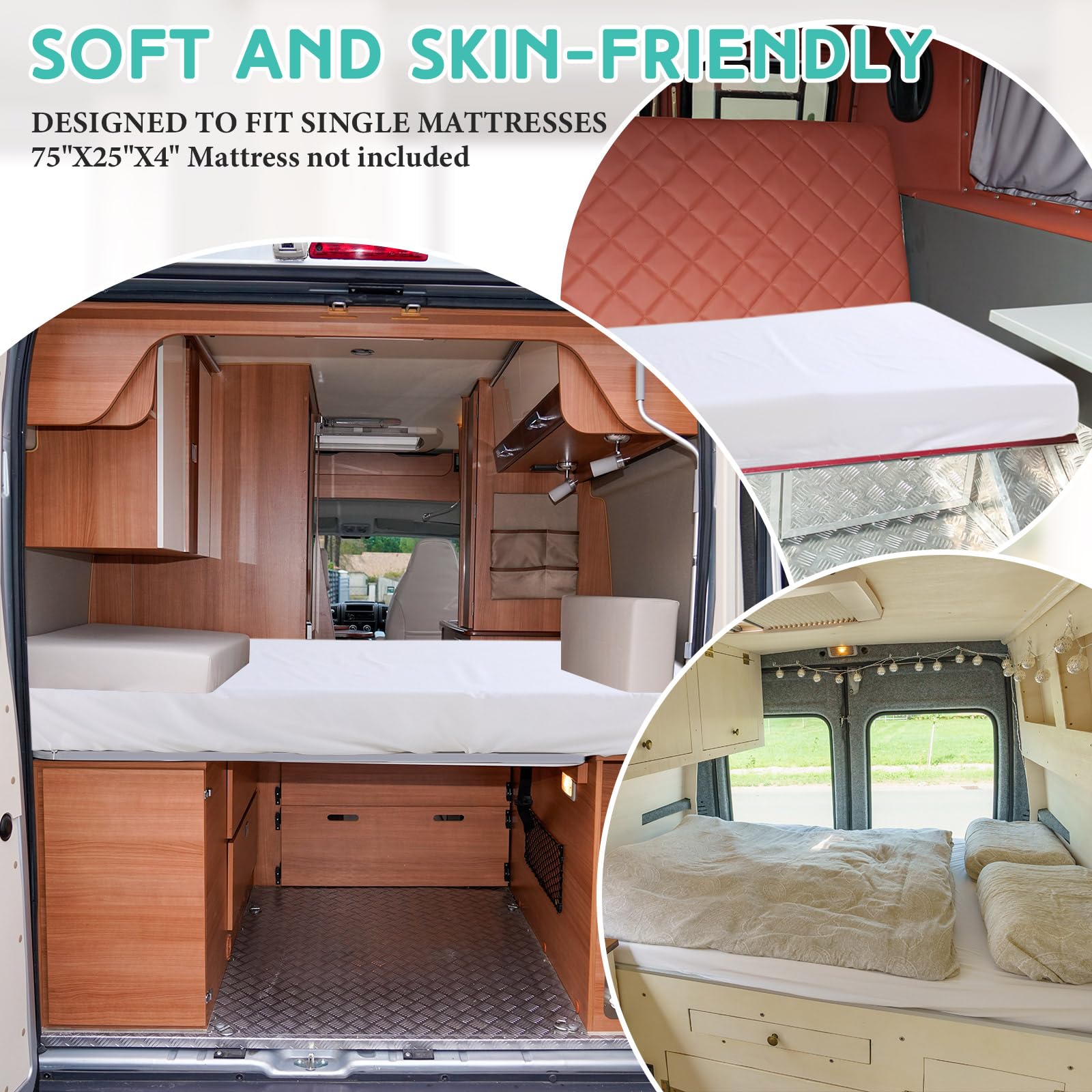 Breling Fitted Sheet (Sheet Only) Compatible With Milliard Trifold Mattress Folding Mattress Fitted Microfiber Sheet For Camp Bunk Rvs Bed(White,1 Pc,Full,4'')