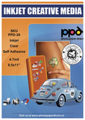 Ppd 50 Sheets Inkjet Clear Transparent Self Adhesive Sticker Paper 8.5X11 Full Sheet Photo Quality Instant Dry Scratch And Tear