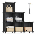 SONGMICS 6 Cube Storage Organizer, DIY Closet Shelf, Plastic Clothes Organizer, Modular Bookcase, 11.8 x 11.8 x 11.8 Inch Cubes,