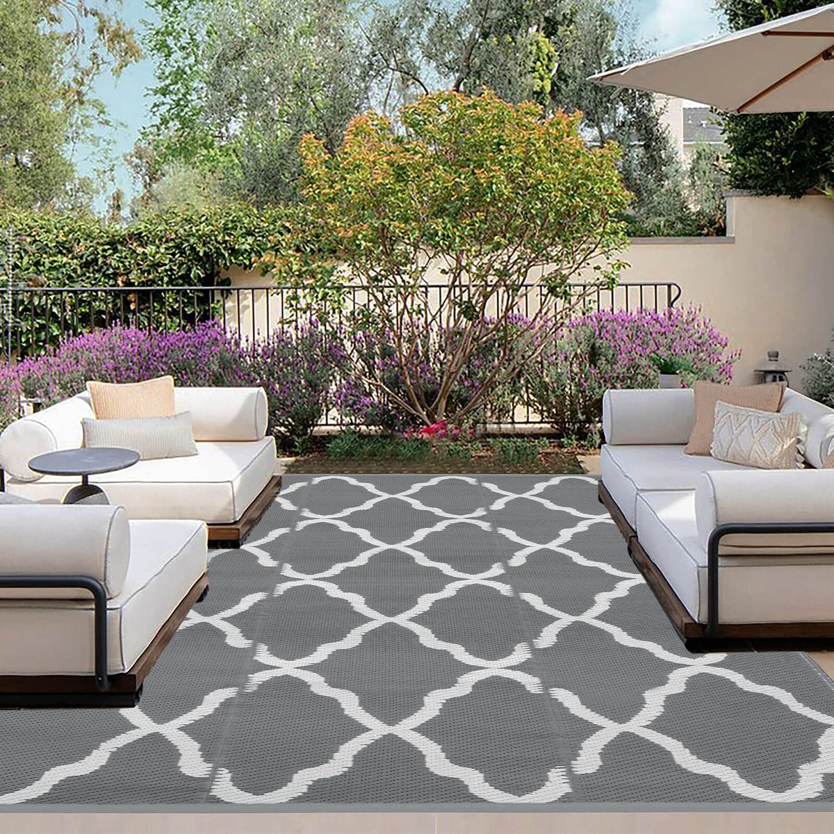 Outdoorlines Outdoor Plastic Area Rugs For Patio 5X8 Ft - Reversible Outside Carpet, Stain & Uv Resistant Rv Mats, Straw Rug For