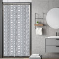 Riyidecor Stall Small Boho Gray Half Size Shower Curtain Chevron Herringbone Striped Geometric 36Wx72H Inch Single Narrow Tiny W