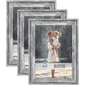 Icona Bay 5x7 Picture Frames (Azure Gray, 3 Pack) Cape Cod Style 5 x 7 Photo Frames, Table Top or Wall Mount, Bayou Collection