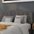 Flash Furniture Cambridge Tufted Upholstered Headboard For Queen Size Bed, Contemporary Fabric Tufted Headboard With Adjustable Height, Dark Gray