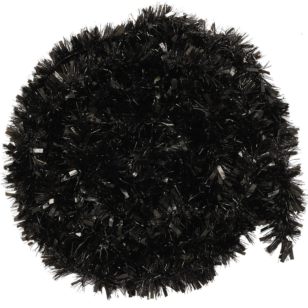 26.2 Feet Black Holiday Tinsel Garland For Christmas,Halloween, Birthday, Weddings, Party Decorations, Xmas Foil Tinsel Garland