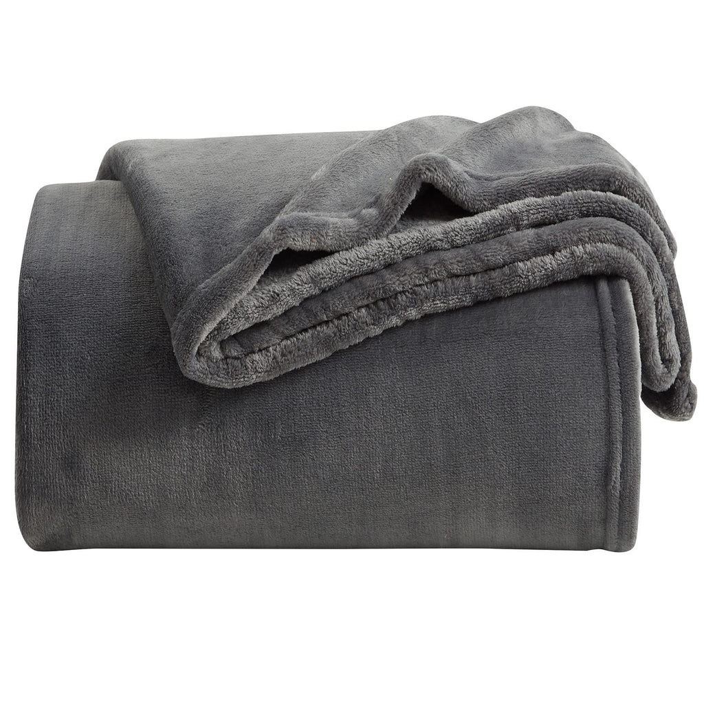 Kmuset Fleece Blanket Throw Size Dark Grey Lightweight Super Soft Cozy Fuzzy Bed Blankets Microfiber Factory Shop