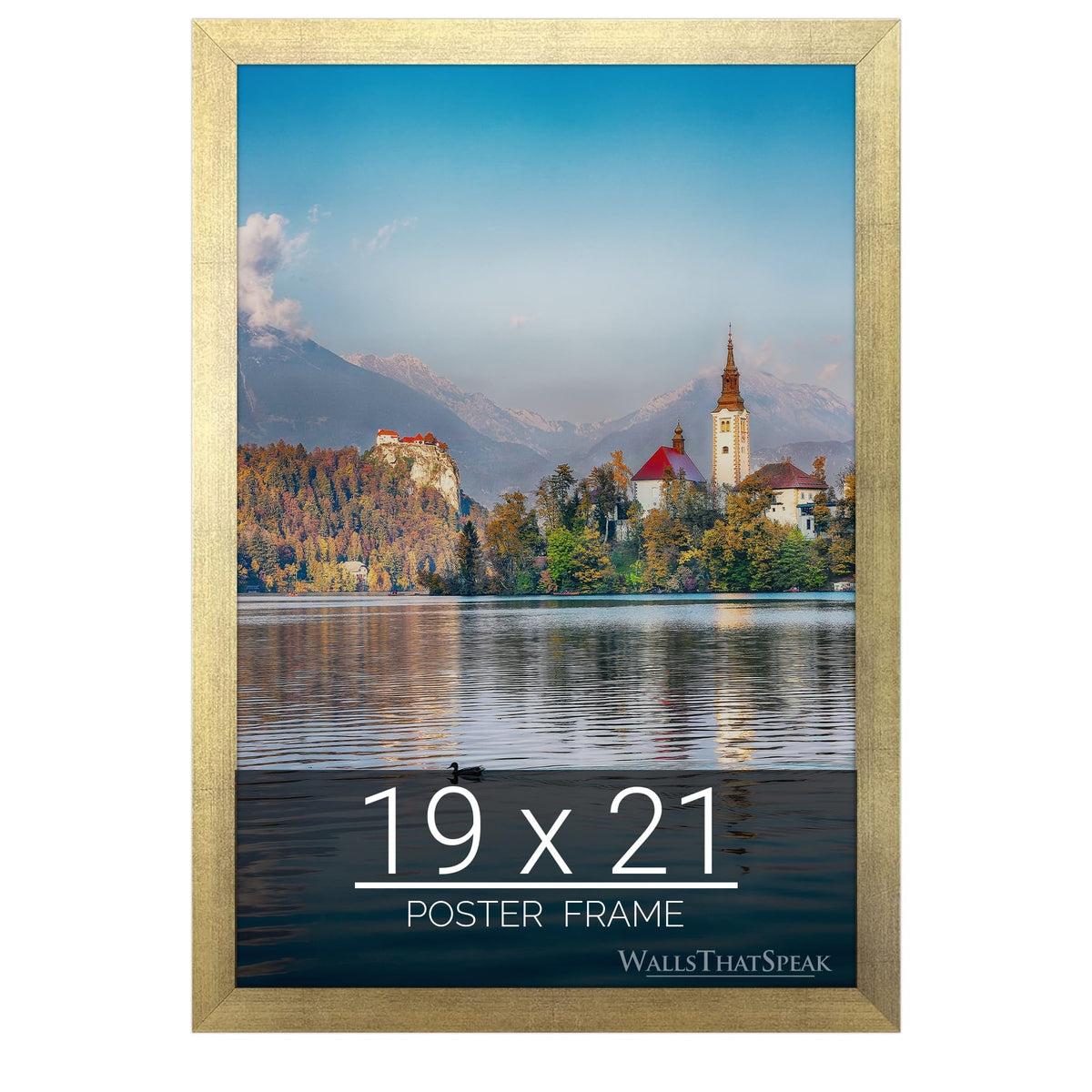 wallsthatspeak 19x21 Gold Picture Frame for Puzzles Posters Photos or Artwork
