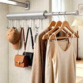 Valet Rod Closet Pull Out 12 Inch Retractable Organizer for Closet Silver