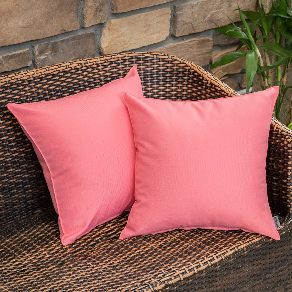 Miulee Pack Of 2 Decorative Outdoor Waterproof Pillow Covers Square Garden Cushion Sham Throw Pillowcase Shell For Patio Tent Co