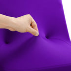 Peomeise Stretch Spandex Folding Chair Cover For Wedding Party Dining Banquet Event (Purple,12Pcs)