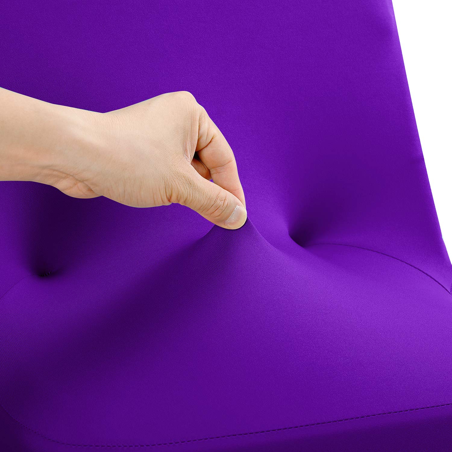 Peomeise Stretch Spandex Folding Chair Cover For Wedding Party Dining Banquet Event (Purple,12Pcs)