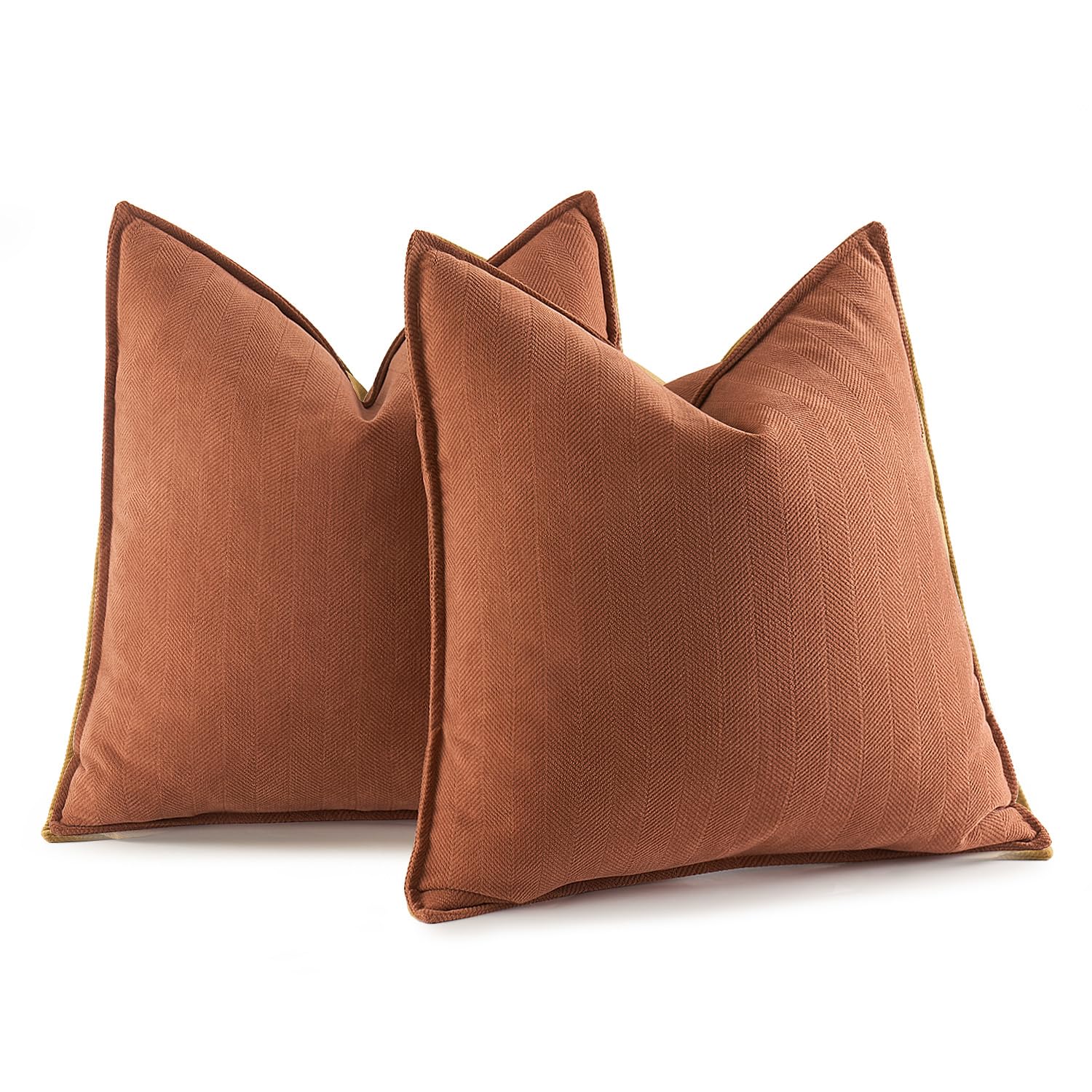 Miulee Pack Of 2 Burnt Orange Decorative Pillow Covers 26X26 Inch Soft Chenille Luxurious Couch Throw Pillows Boho Cushion Covers Euro Shams With Elegant Design For Sofa Bed Living Room Home Decor