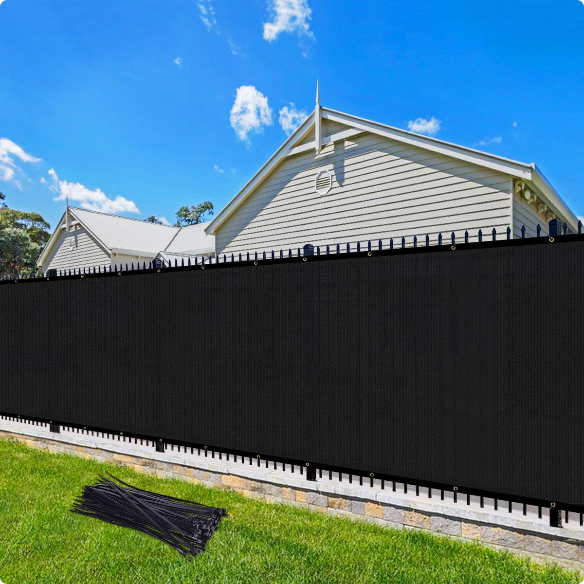 Artpuch 3'X65' Custom Fence Privacy Screen Black Commercial Premeable Shade Cover With Grommets Residential Heavy Duty Fencing,