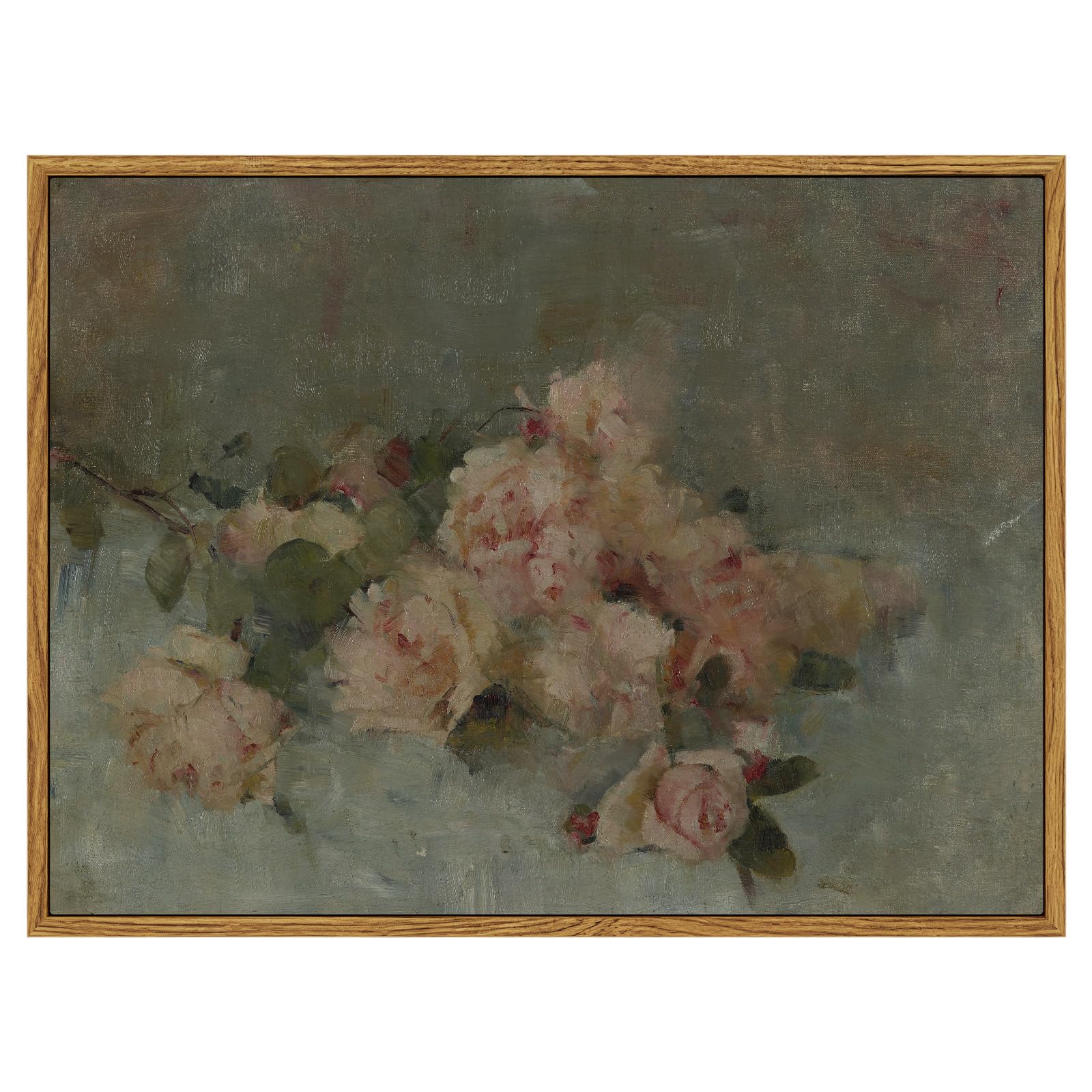 InSimSea Framed Wall Art for Living Room Decor Classical Oil Painting Roses Canvas Prints Vintage Wall Art Decorations for Bedro