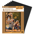 labphant 6 Pack 8.5x11 Inch Magnetic Picture Frames; Photo Pocket Frames with White Borders for Fridge 8.5 x 11 Inch Great for D