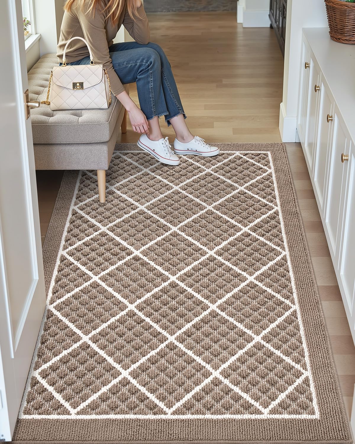Dexi Front Door Mat 32X48, Non Slip Absorbent Entryway Doormat, Low Profile Thin Washable Entry Mats For Inside Home Entrance, G