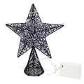 CVHOMEDECO. Black Tree Top Star with Warm White LED Lights and Timer for Christmas Tree Toppper Ornaments and Holiday Seasonal D