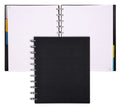 Talia Discbound Notebooks, Planner, Customizable, (Yblack W/Silver Discs, Letter (8.5In X 11In))