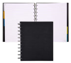 Talia Discbound Notebooks, Planner, Customizable, (Yblack W/Silver Discs, Letter (8.5In X 11In))