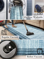 Lahome Abstract Area Rugs 5X7,Washable Modern Rugs For Living Room Non-Slip,Low-Pile Soft Rug Minimalist Bordered Floor Carpet F