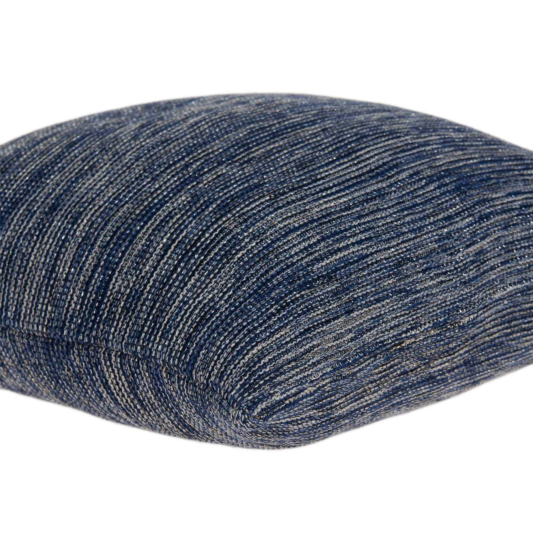 HomeRoots Cotton 20' x 7' x 20' Decorative Transitional Blue Pillow Cover with Poly Insert