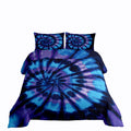 Erosebridal Purple Tie Dye Down Comforter,Blue Spiral Tie Dye Comforter Set,Hippie Bed Comforter Set,Boho Bohemian Gypsy Hippie
