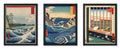 Poster Master 3-Piece Vintage Utagawa Hiroshige Poster - Retro Beach Print - Japanese Wall Art - Gift for Men & Women - Landscap