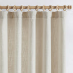 jinchan Burlap Look Curtains 63 Inches Long Linen Textured Curtains for Living Room Light Filtering Farmhouse Curtains Rod Pocke