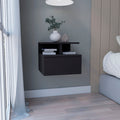 Depot E-Shop Floating Nightstand, Wall Mounted, Single Drawer, 2-Tier Shelf, Black, 12&Quot; H X 14.01&Quot; W X 13.22&Quot; D