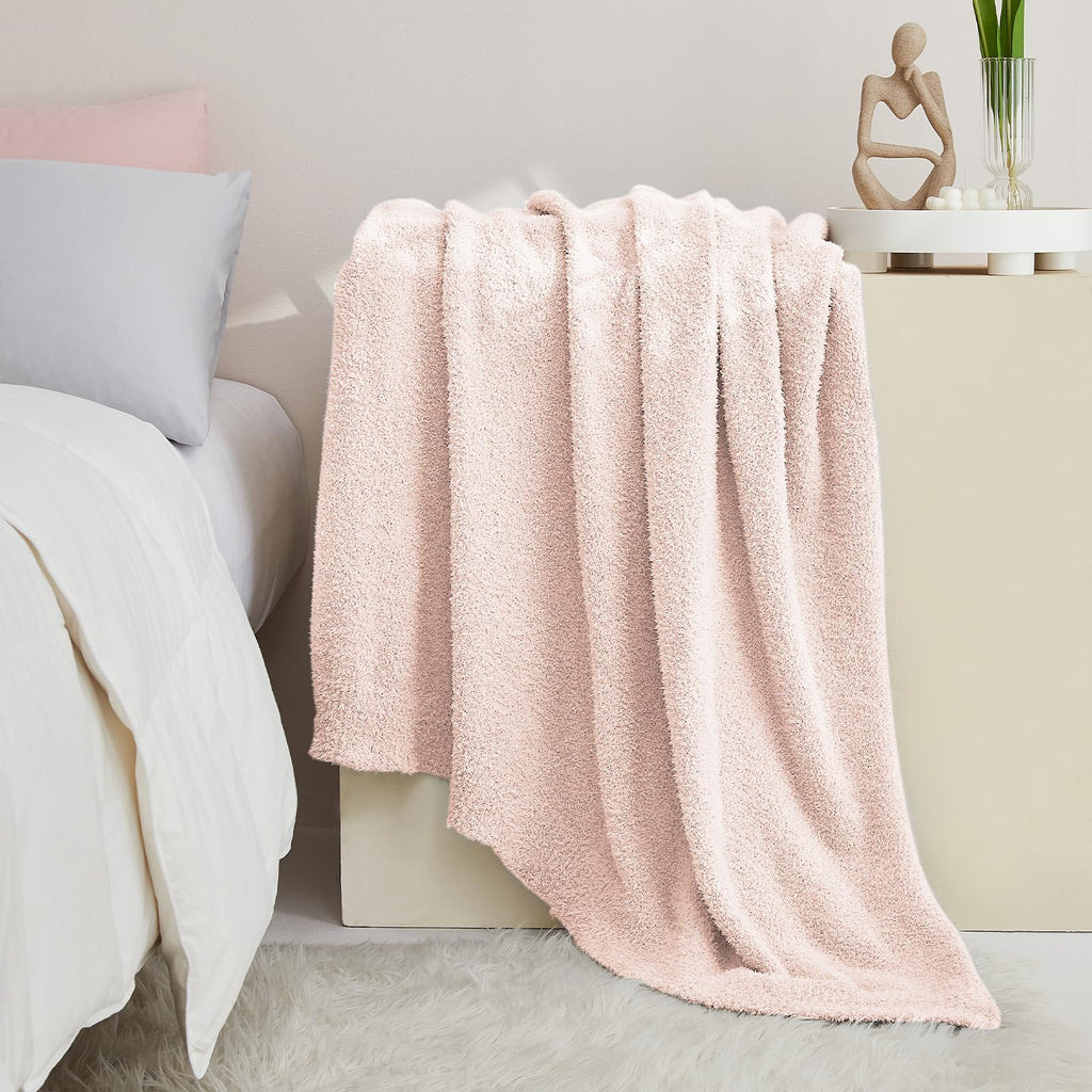 Cymula Super Soft Pink Throw Blanket 50X60 Inches- Lightweight Plush Fuzzy Fluffy Warm Cozy Blankets And Throws For Sofa Bed All