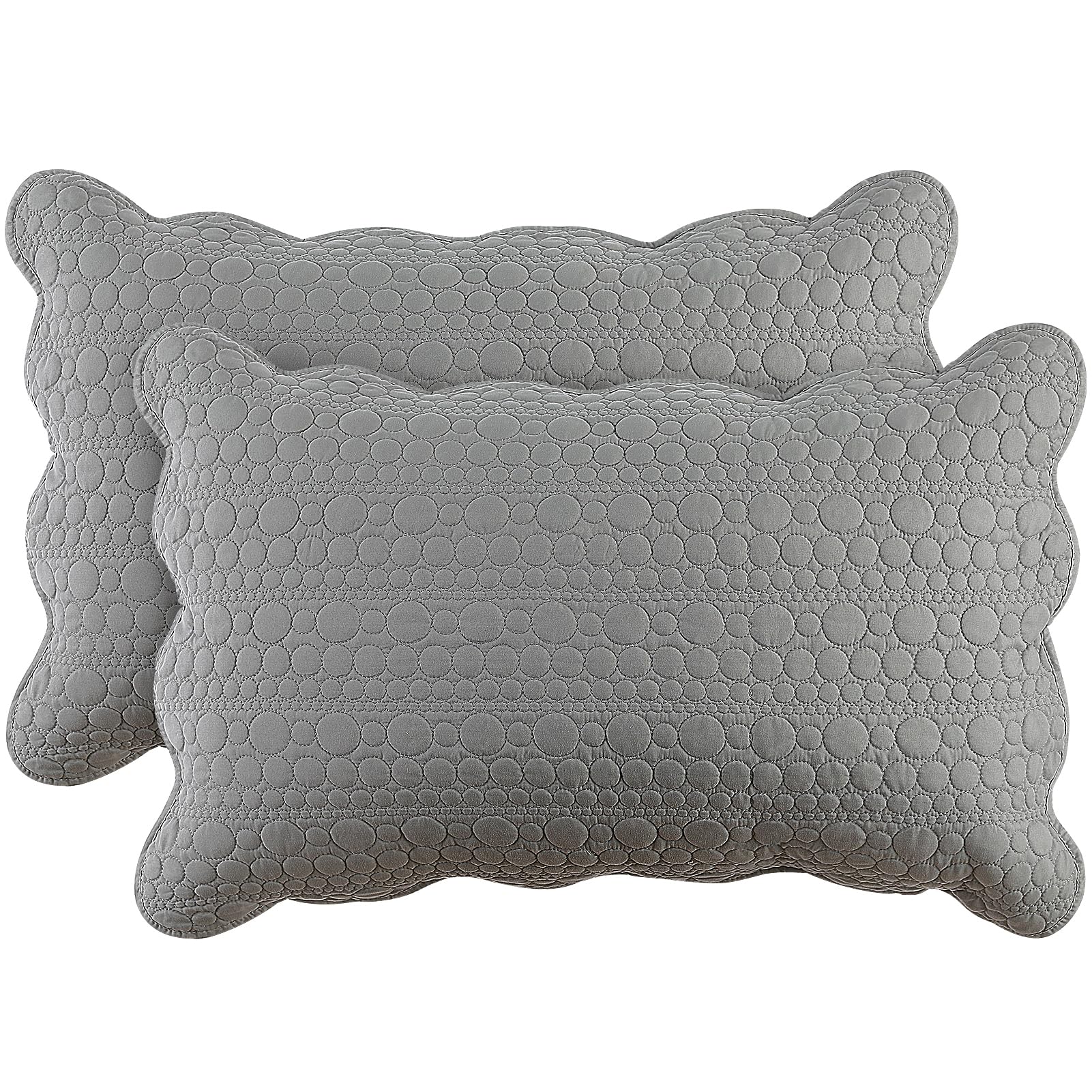 Bosowos Queen Size Pillow Shams Set Of 2, Ultra Soft Breathable 20 X 30 Inches Quilted Pillow Cases Envelope Closure For Sleepin