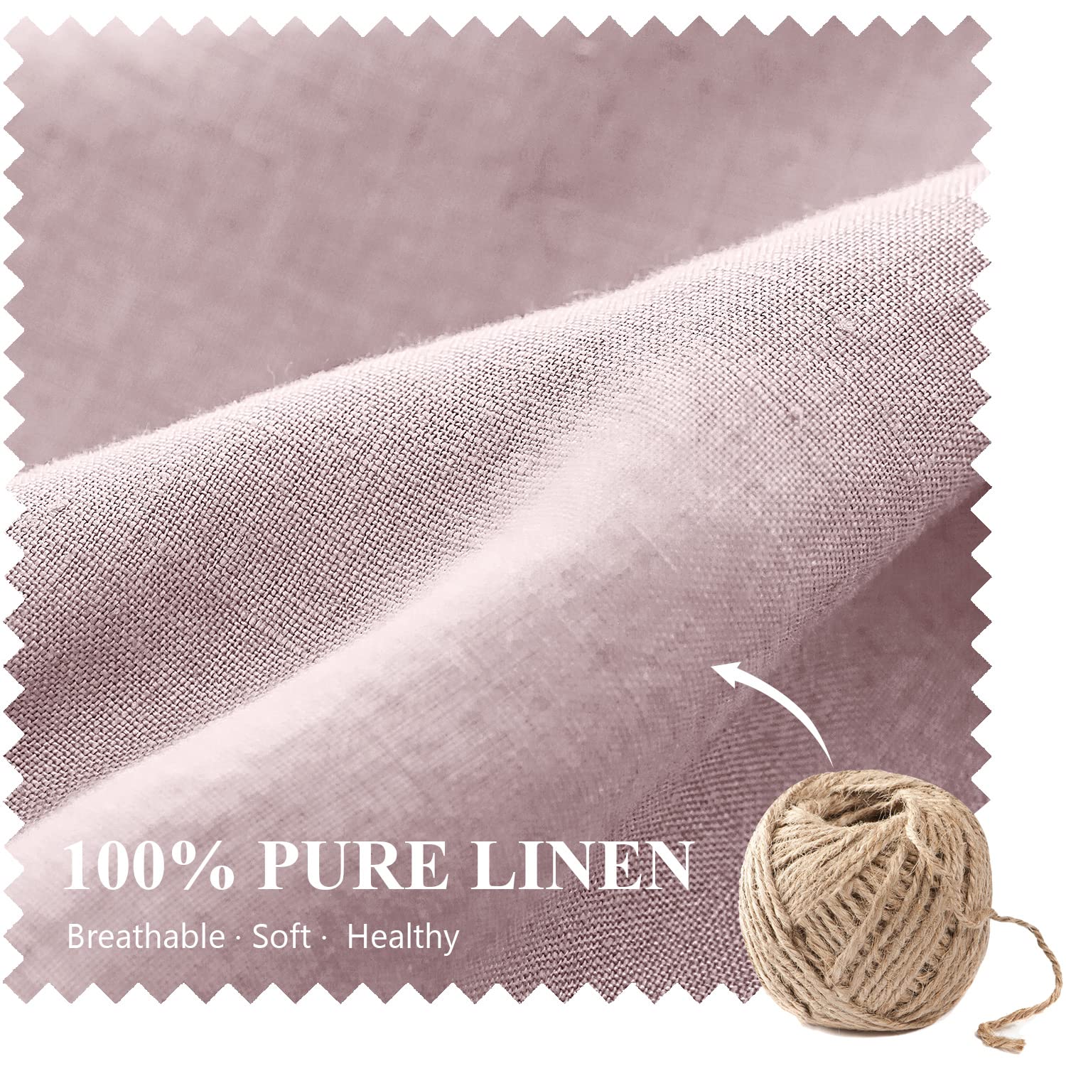 Simple&Opulence 100% Linen Lumbar Pillow Cover 12 X 20 Inches Set Of 2 Rectangular Decorative Throw Cushion Cover For Couch Sofa Bed Living Room Office Soft Breathable Farmhouse - Blush Pink