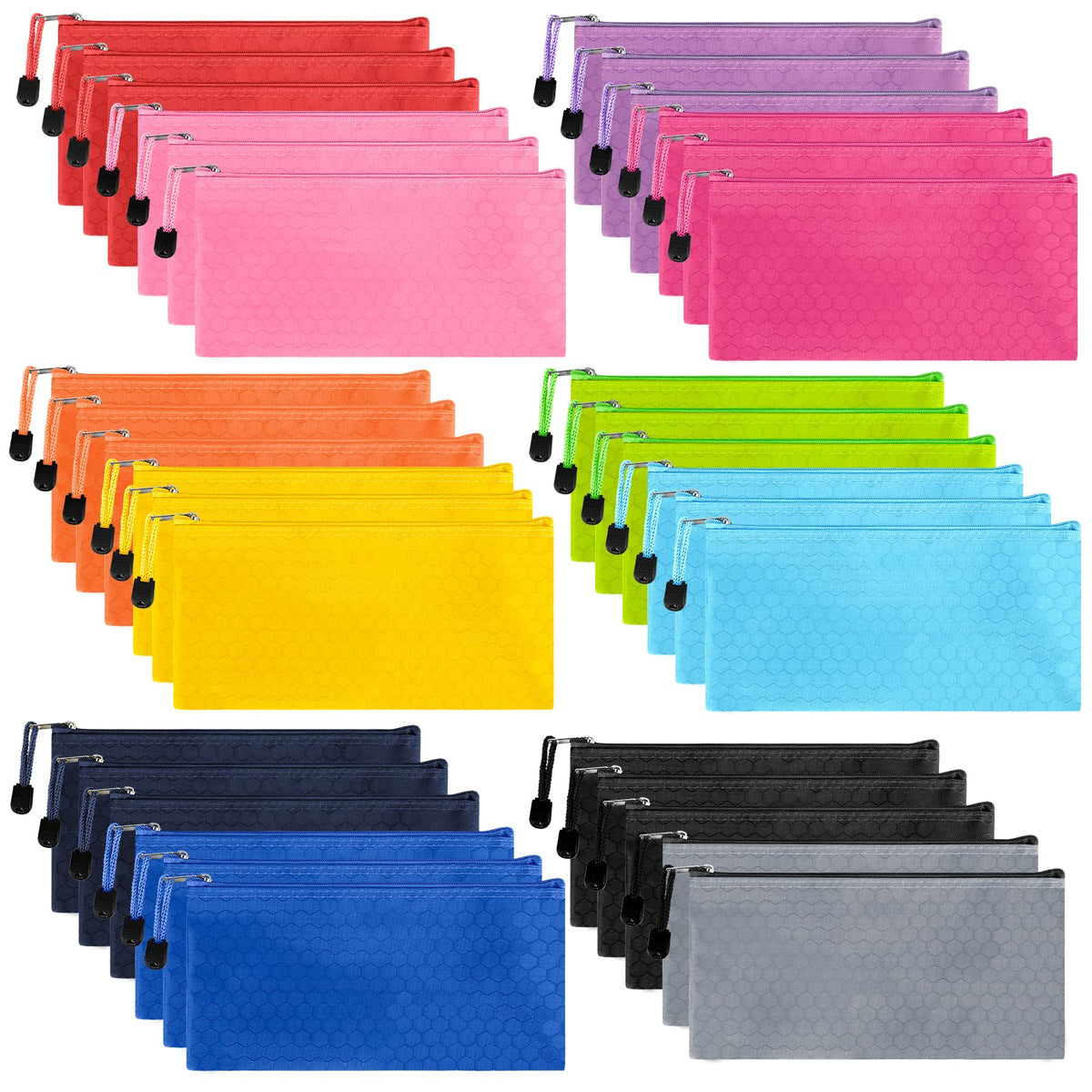 Eoout 35Pcs Zipper Pouches, Pencil Pouch Bill Size Pencil Case Waterproof Zipper Pouch Bags For Office Supplies And Travel Acces