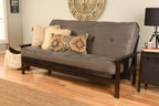 Kodiak Furniture Monterey Full Futon With Suede Fabric Mattress In Gray/Espresso
