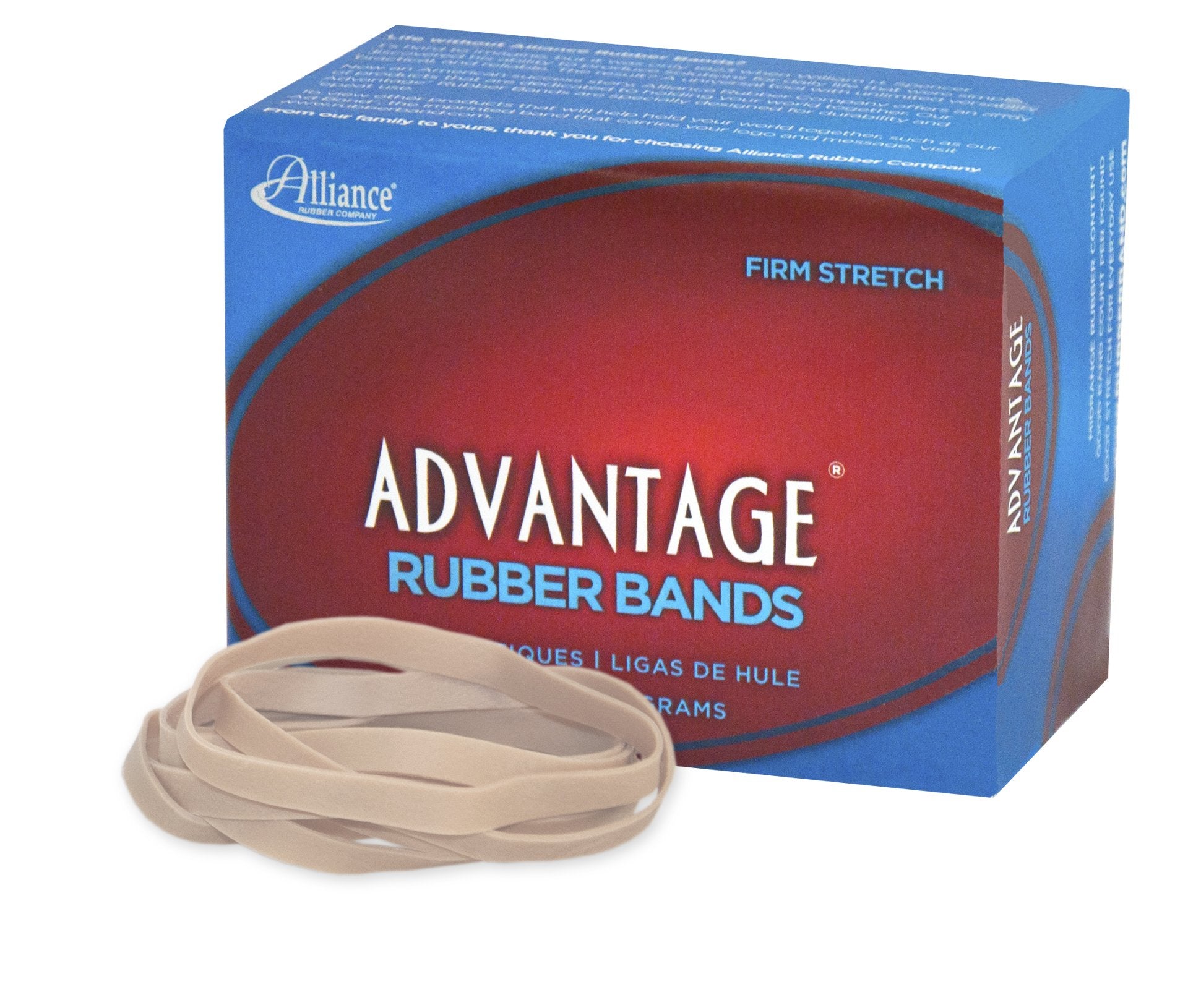 Alliance Rubber 26629 Advantage Rubber Bands Size #62, 1/4 Lb Box Contains Approx. 112 Bands (2 1/2' X 1/4', Natural Crepe)