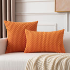 Kevin Textile 2 Packs 26X26 Pillow Covers Euro Pillow Covers With Stripe Pattern Big Throw Pillow Covers For Couch Bedroom Orange 66X66 Cm