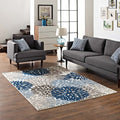 Modway Calithea Vintage Classic Abstract Floral 5X8 Area Rug In Blue, Brown And Beige