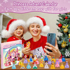Princess Advent Calendar For Girls, 24 Days Princess Transformable Toys And Clothes Countdown Calendars Xmas Gifts For Girls Age