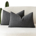 Foindtower Pack Of 2 Textured Boucle Throw Pillow Covers Accent Solid Decorative Lumbar Pillow Cases Woven Couch Cushion Case Fo