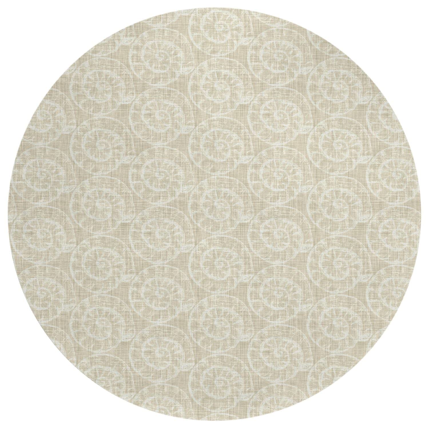 Seabreeze Sz11 Beige Coastal Rug Round 8' X 8'