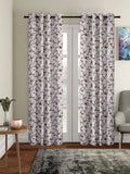 Fresh Home Set of 2 Printed Heavy Quality Polyester Fabric Eyelets Window Curtains, for Living Room & Bedroom (White, 5ft)