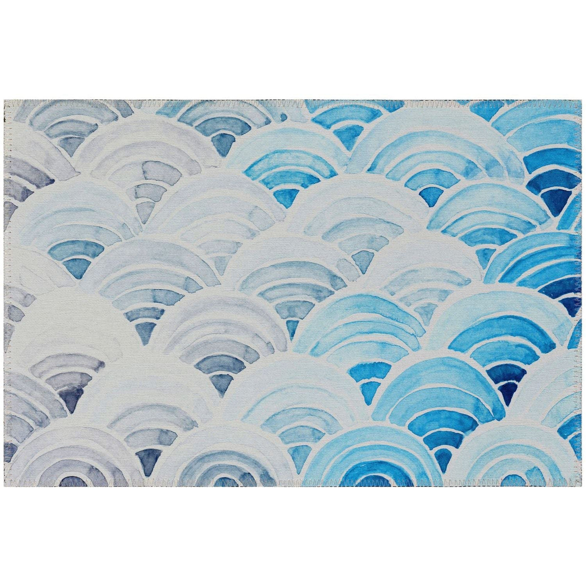 Seabreeze Sz5 Blue Coastal Rug Rectangle 5' X 7 ' 6&quot;