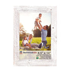 BARNWOODUSA | Farmhouse 8.5x14 Picture Frame | 1 1/2 inch Molding | 100% Reclaimed Wood | Rustic |White Wash