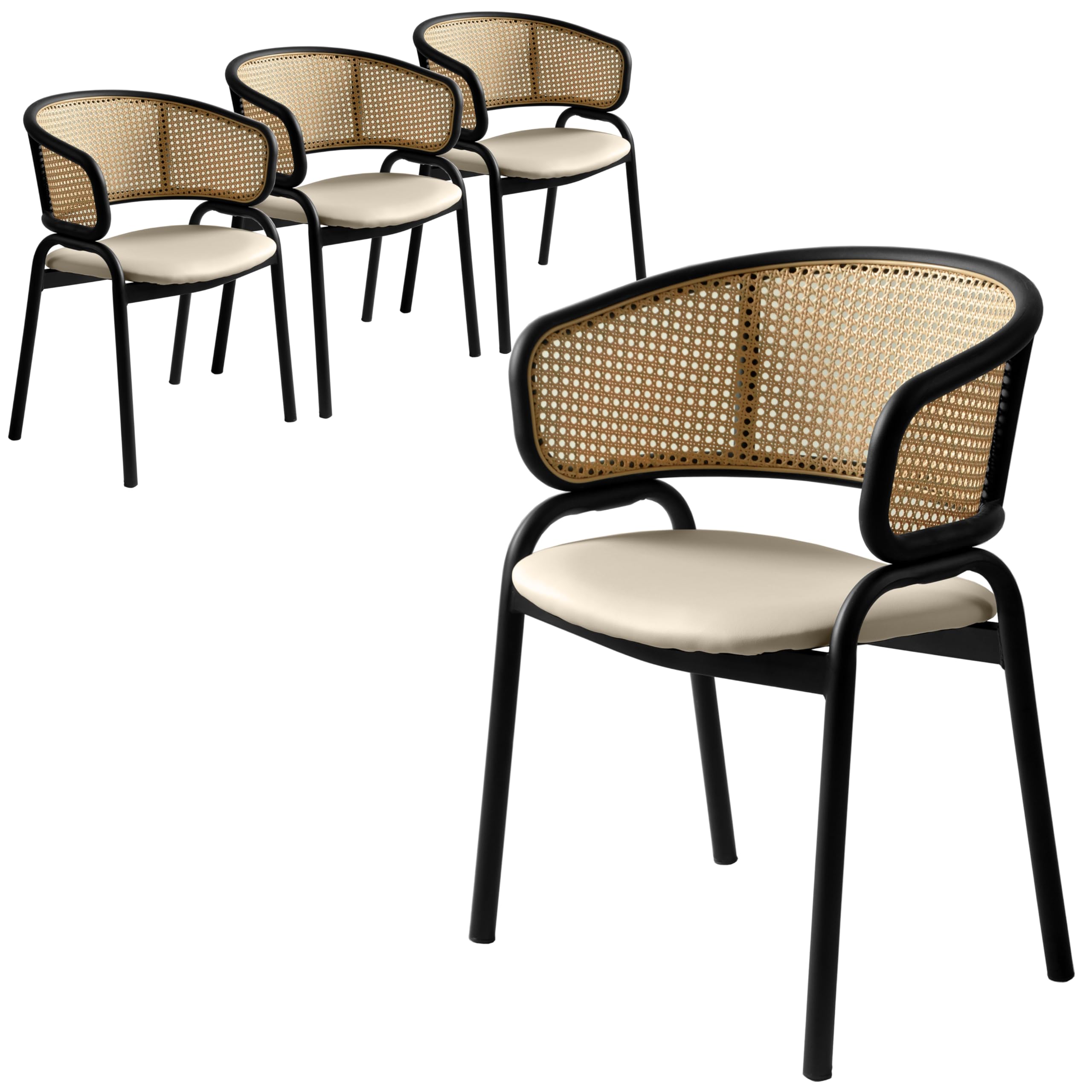 Ervilla - Dining Chair - Black Leather - Set of 4
