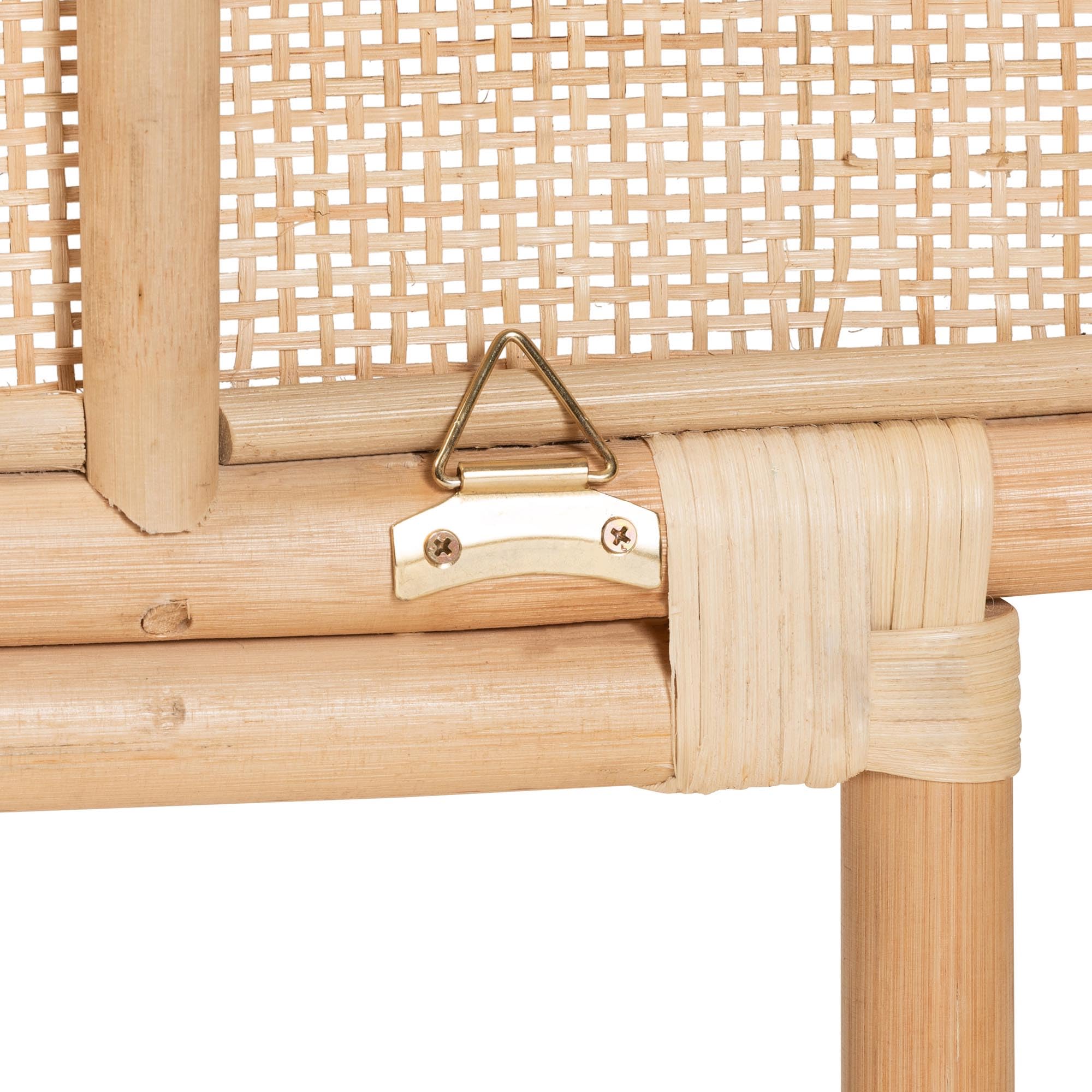 Baxton Studio Reegan Natural Rattan Headboard, Queen