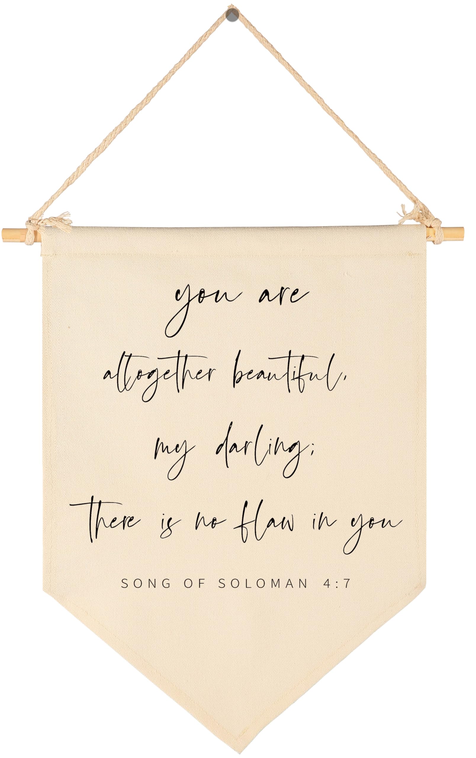 You Are Altogether Beautiful-Scripture Flag Sign Gifts for Baby Grils Kids-Christian Bible Verses-Canvas Hanging Pennant Banner 