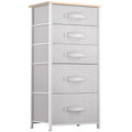 YITAHOME Tall 5 Drawer Dresser - Fabric Storage Tower, Organizer Unit for Bedroom, Living Room, Hallway, Closets - Sturdy Steel 